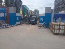 Entrance to a construction site in Futian District.